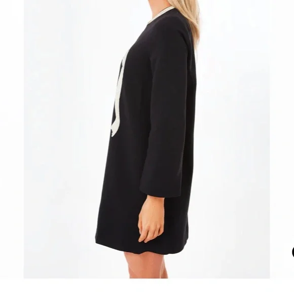 black bow mini jamie dress Jeanie Bow Shoulder Mini Dress Black
